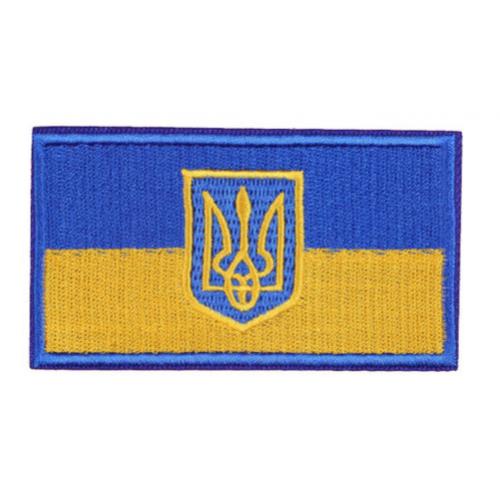 Nášivka nažehľovacia vlajka Ukrajina so znakom 4,8x8,5 cm