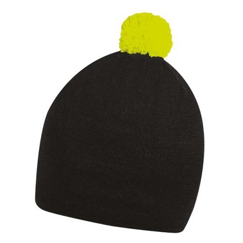 Zimná čiapka CoFEE Contrasting - čierna-žltá svietiaca