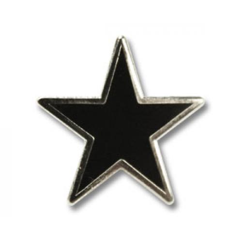 Hvězda 15mm (pin) - černá