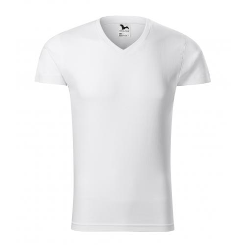 Tričko pánske Malfini Slim FIt V-Neck - biele
