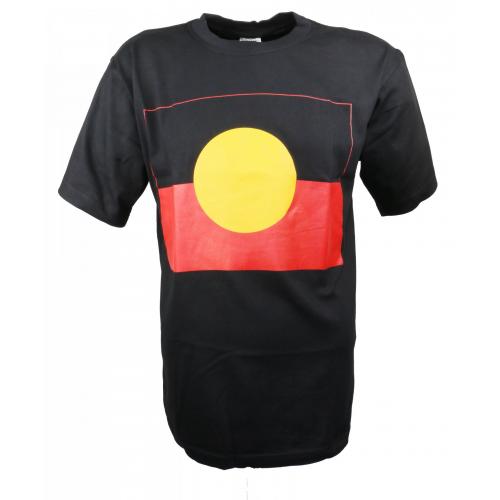 Tričko Gooses Aboriginal Flag - čierne