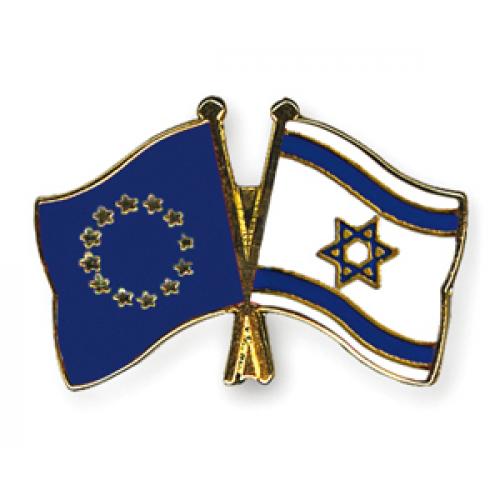 Odznak (pins) 22mm vlajka EU + Izrael
