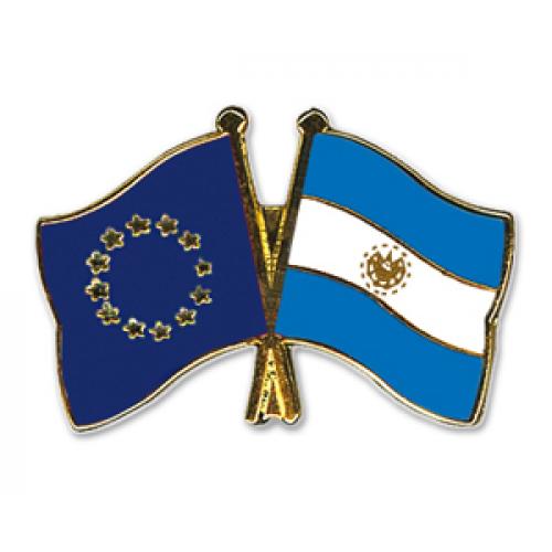 Odznak (pins) 22mm vlajka EÚ + Salvador