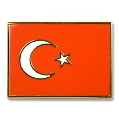 Odznak (pins) 18mm vlajka Turecko - barevný