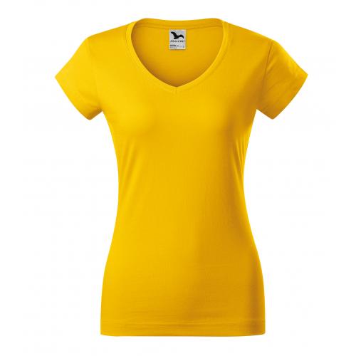 Tričko dámske Malfini Fit V-Neck - žlté