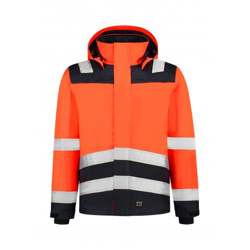 Pracovná bunda unisex Tricorp Midi Parka High Vis Bicolor - oranžová svietiaca