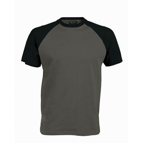Pánske tričko Kariban BASE BALL - sivé-čierne