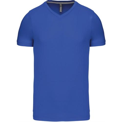 Pánské tričko Kariban krátký rukáv V-neck - modré