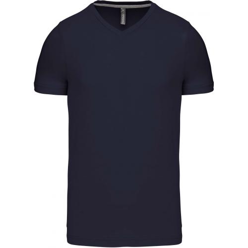 Pánské tričko Kariban krátký rukáv V-neck - navy