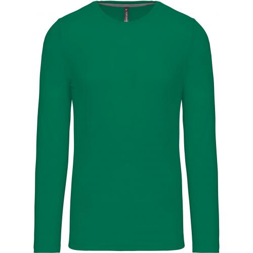 Pánské tričko Kariban dlouhý rukáv - zelené