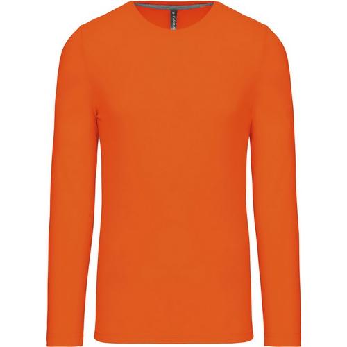 Pánske tričko Kariban dlhý rukáv - oranžové