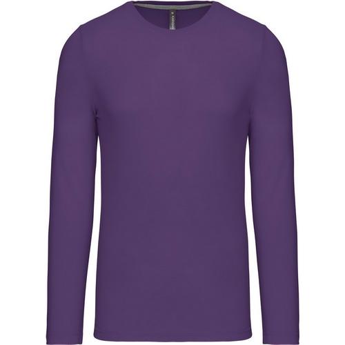 Pánské tričko Kariban dlouhý rukáv - fialové
