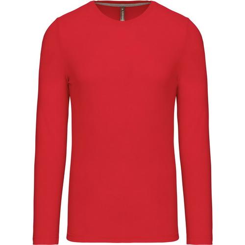 Pánske tričko Kariban dlhý rukáv - červené