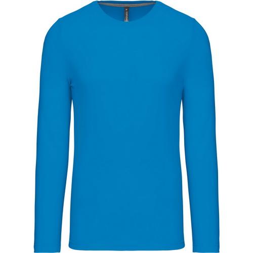 Pánské tričko Kariban dlouhý rukáv - středně modré