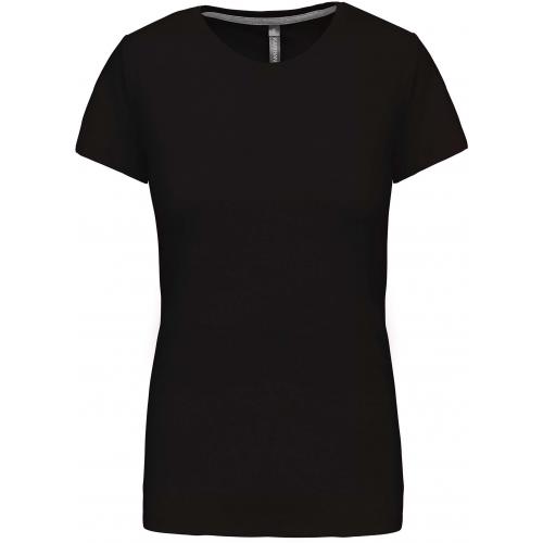 Dámske tričko Kariban s krátkym rukávom - čierne