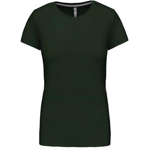 Dámské tričko Kariban s krátkým rukávem - tmavě zelené