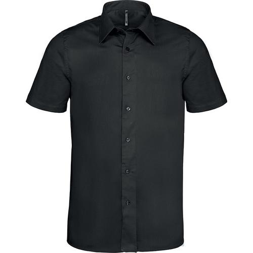 Pánská košile s krátkým rukávem Kariban strečová - černá