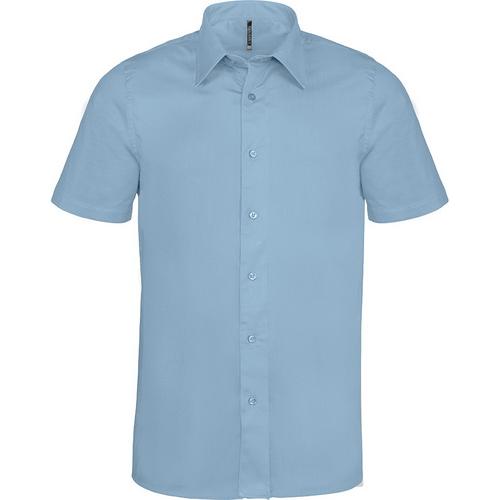 Pánská košile s krátkým rukávem Kariban strečová - světle modrá