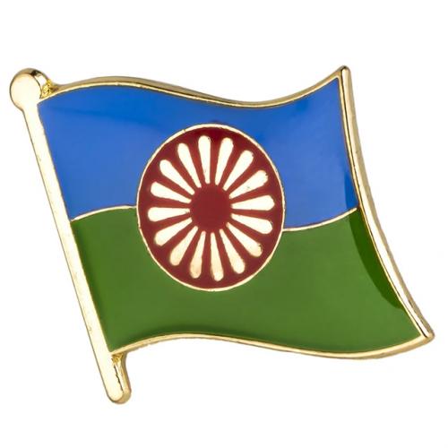 Odznak (pins) 18mm vlajka romská - barevný