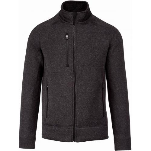 Pánská bundová mikina Kariban Full zip heather jacket - tmavě šedá