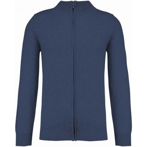 Pánsky sveter na zips Kariban Premium cardigan - navy
