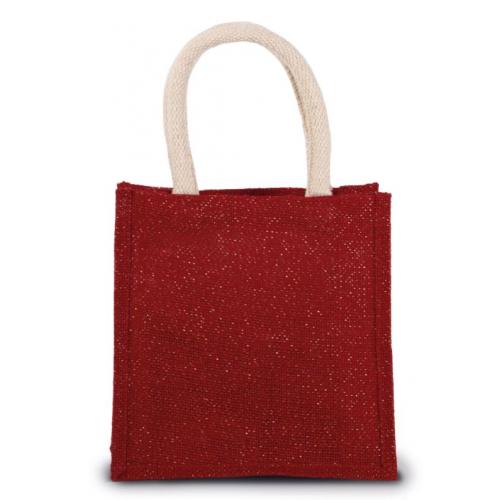 Jutová nákupná taška Kimood malá - červená