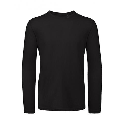 Tričko pánske B&C Organic Inspire dlhý rukáv - čierne