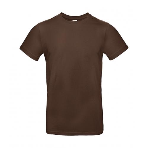 Tričko pánske B&C E190 T-Shirt - tmavo hnedé