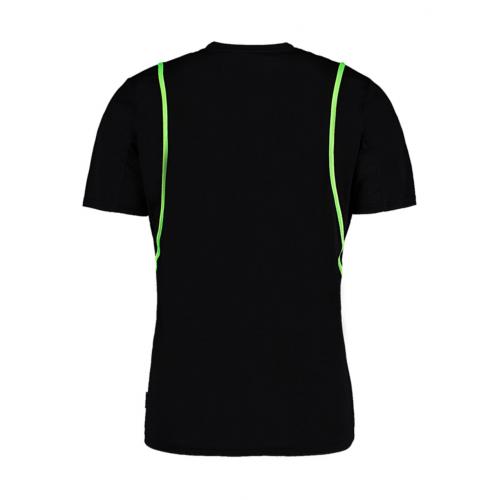 Tričko kontrastné pánske Kustom Kit Cooltex Regular fit - černé-limetkové