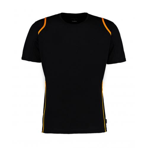 Tričko kontrastné pánske Kustom Kit Cooltex Regular fit - čierne-zlaté