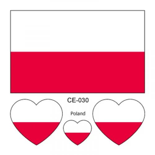 Sada 4 tetovanie vlajka Poľsko 6x6 cm 1 ks