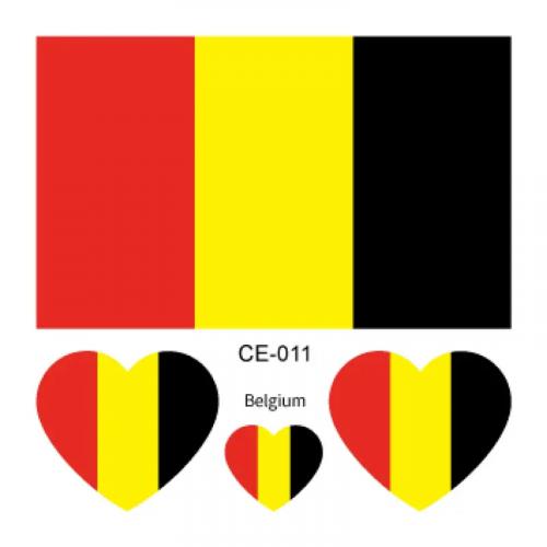Sada 4 tetování vlajka Belgie 6x6 cm 1 ks