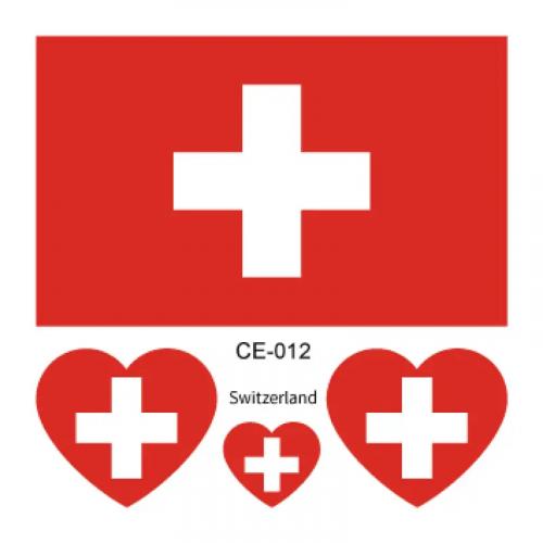Sada 4 tetovanie vlajka Švajčiarsko 6x6 cm 1 ks