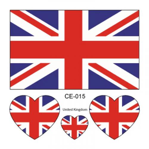 Sada 4 tetování vlajka Velká Británie 6x6 cm 1 ks