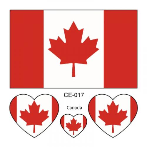 Sada 4 tetovanie vlajka Kanada 6x6 cm 1 ks