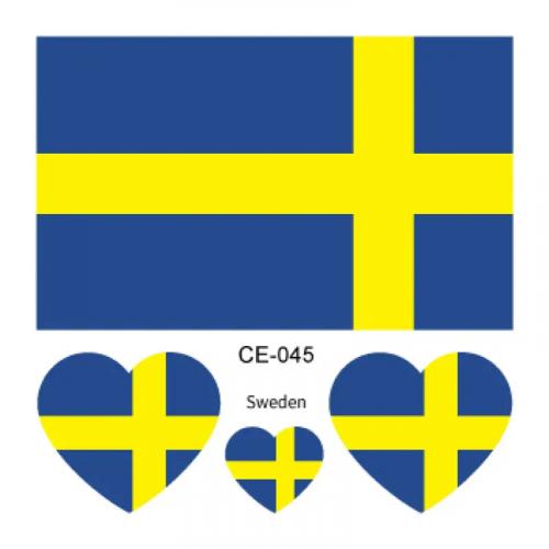 Sada 4 tetování vlajka Švédsko 6x6 cm 1 ks