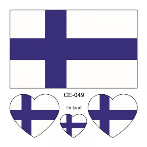 Sada 4 tetování vlajka Finsko 6x6 cm 1 ks