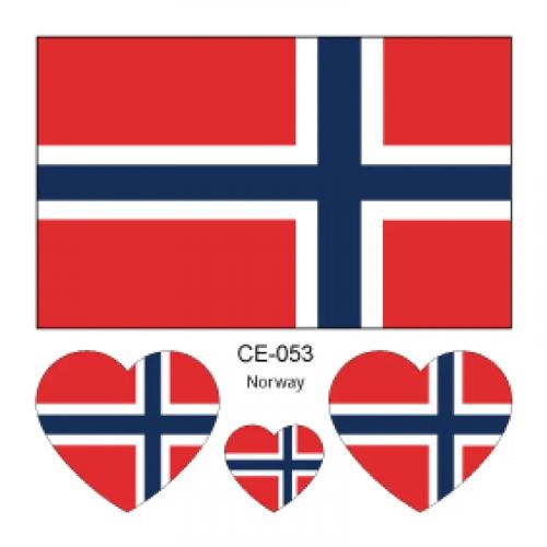 Sada 4 tetovanie vlajka Nórsko 6x6 cm 1 ks