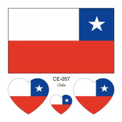 Sada 4 tetovanie vlajka Čile 6x6 cm 1 ks