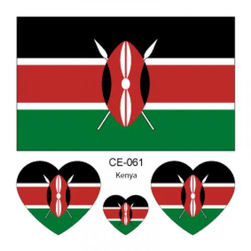 Sada 4 tetovanie vlajka Keňa 6x6 cm 1 ks