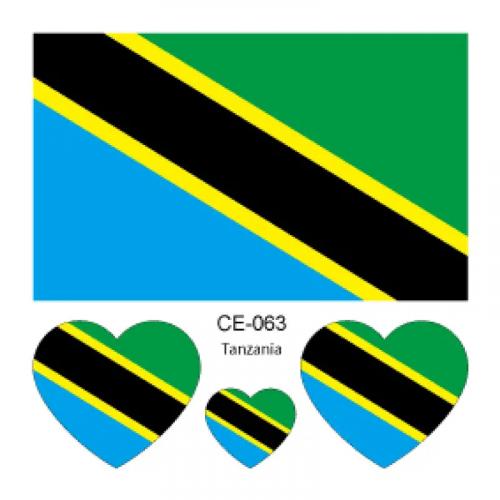 Sada 4 tetování vlajka Tanzánie 6x6 cm 1 ks
