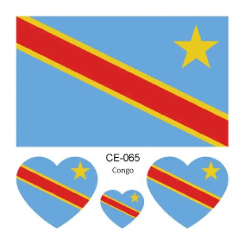 Sada 4 tetovanie vlajka Kongo (Kinshasa) 6x6 cm 1 ks