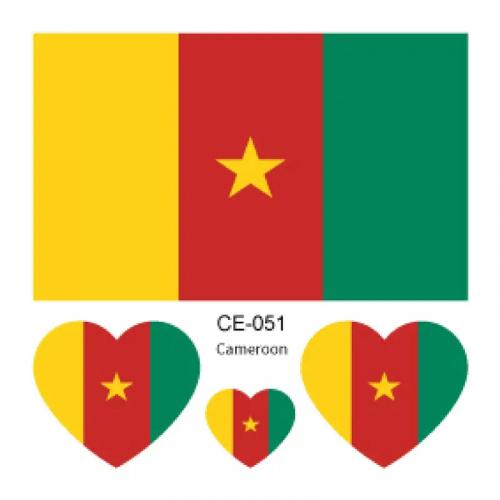 Sada 4 tetovanie vlajka Kamerun 6x6 cm 1 ks