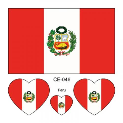 Sada 4 tetování vlajka Peru 6x6 cm 1 ks