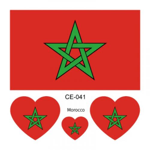 Sada 4 tetovanie vlajka Maroko 6x6 cm 1 ks