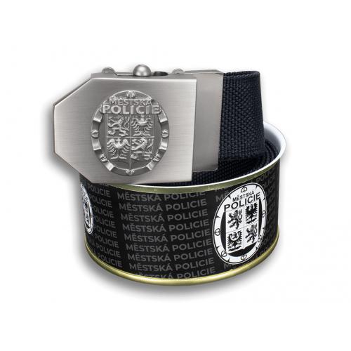 Opasok darčekový policajný Mestská polícia 4 cm - čierny