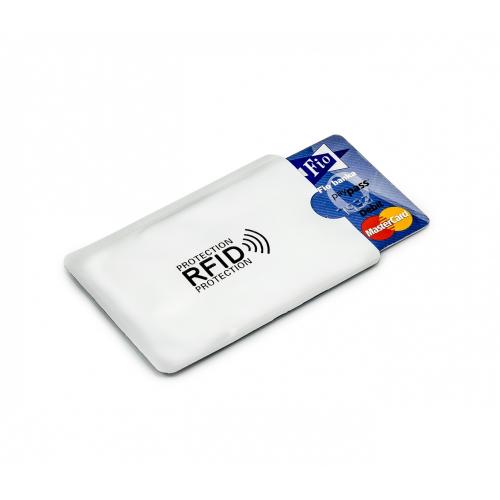 Bezpečnostný obal na kartu blokujúcu RFID a NFC platby 5 ks - strieborný