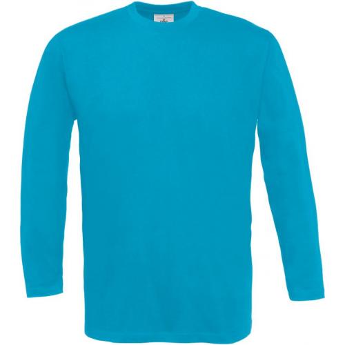 Pánske tričko s dlhým rukávom B&C Exact 150 - modré