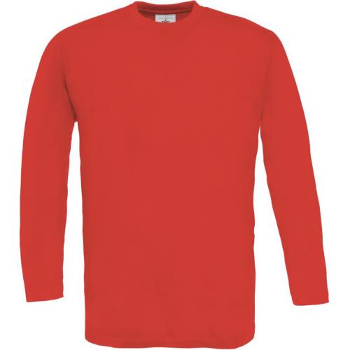 Pánské tričko s dlouhým rukávem B&C Exact 150 - červené
