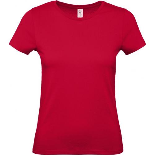 Dámské tričko B&C E150 - tmavě červené